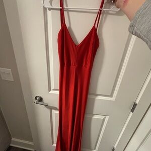 SHEIN Vibrant Red Maxi Dress with Spaghetti Straps